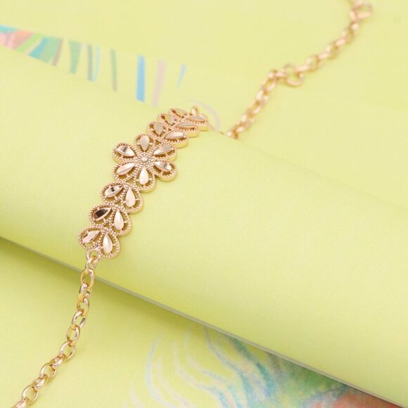 "Elegant Floral Design Rose Gold Bracelet, XPBL1086 - Picture 2 of 11